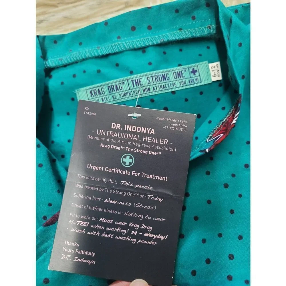 NWT Dr. Indonya The Krag Drag Kimono Wrap, Infant 6-12 Months